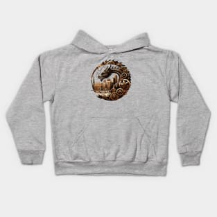 Steampunk Dragon Over San Francisco- Lunar New Year 2024 Kids Hoodie